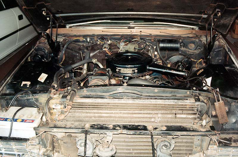 The engine bay before the restoration