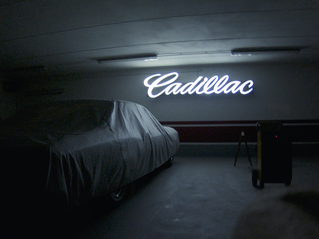 Cadillac dealer neon sign